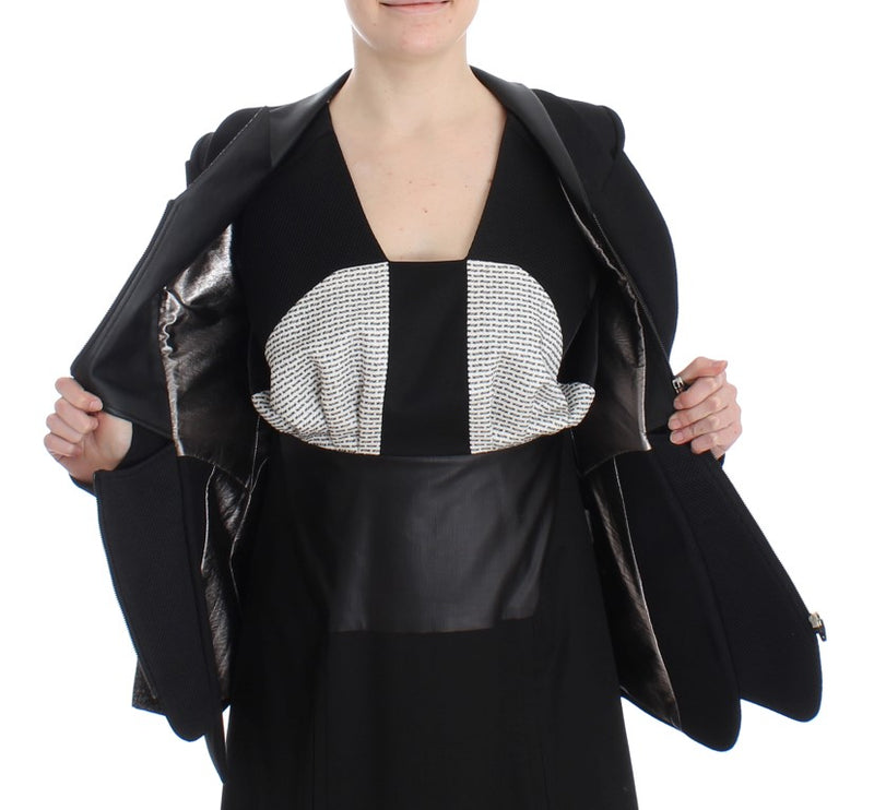 Elegante monochrome Reißverschluss -Blazerjacke