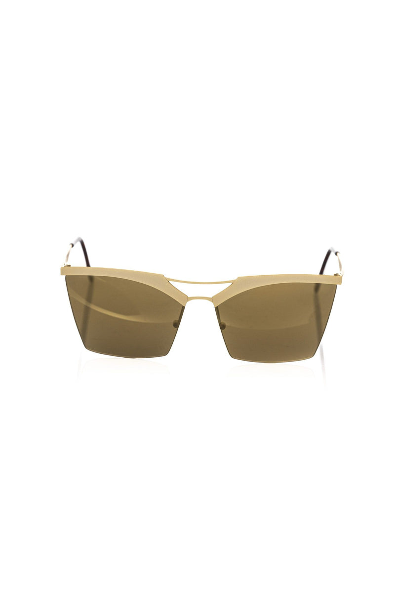 Lunettes de soleil clubmaster aux tons dorés