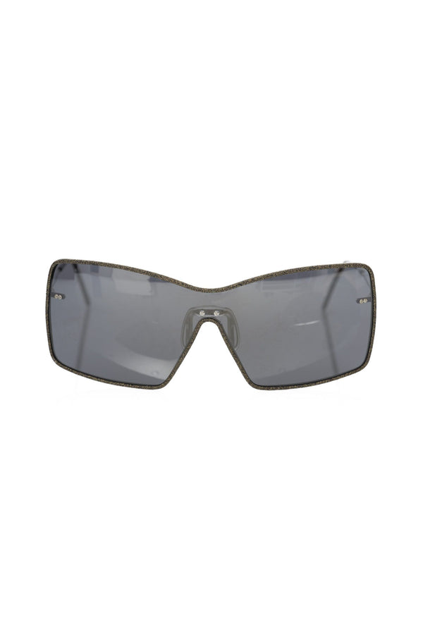 Lunettes de soleil élégantes Shield avec objectif miroir gris