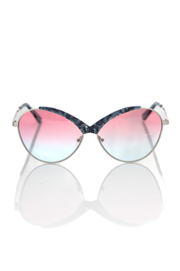 Blue Metallic Fiber Women Sunglass