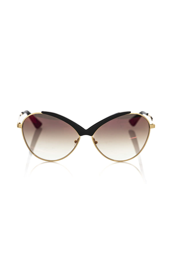 Lunettes de soleil chic en forme de papillon en noir brillant