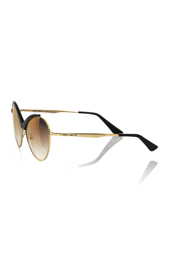 Lunettes de soleil chic en forme de papillon en noir brillant