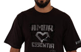 Elegantes Burgunder L'amore Crew Neck -T -Shirt