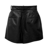 Schicke Lamblederledershorts in Schwarz