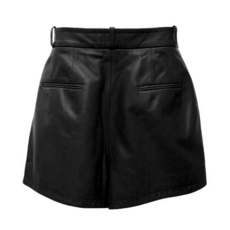 Schicke Lamblederledershorts in Schwarz