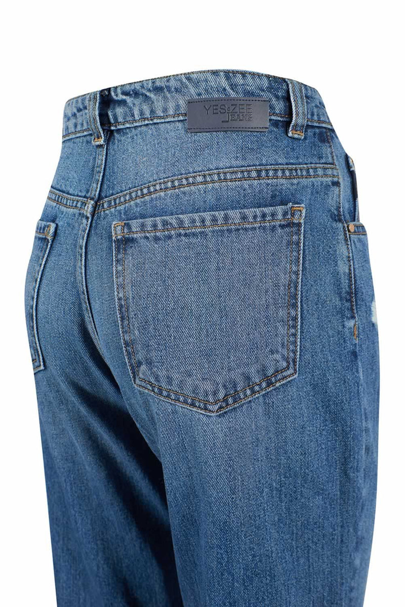 High-T-T-T-T-T-Ripped Blue Jeans für Frauen