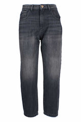 Black Cotton Women's High-Waisted Jeans