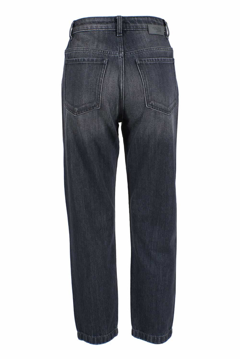 Chic Jeans negros de cintura alta para mujeres