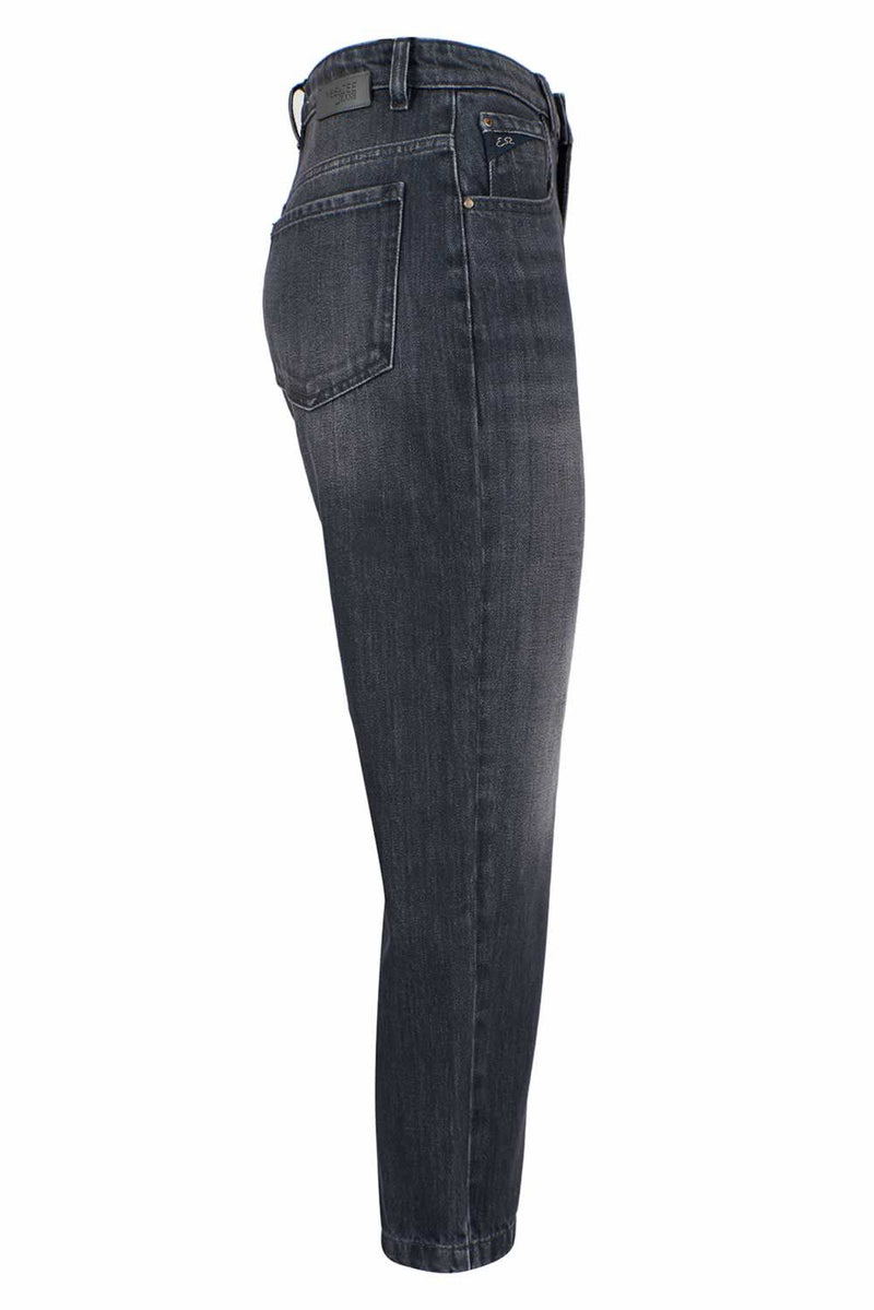 Chic Jeans negros de cintura alta para mujeres