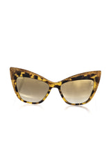 Gafas de sol de ojo de gato con bordes de brillo en amarillo