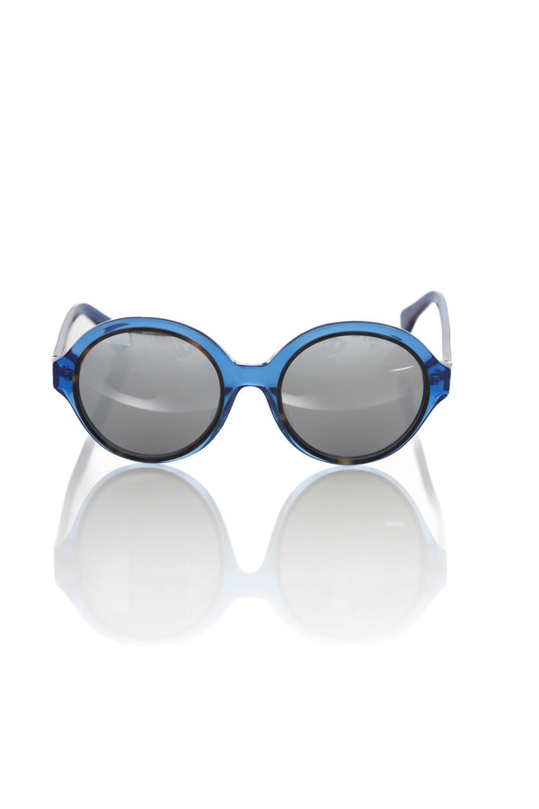 Schicke transparent blaue runde Sonnenbrille