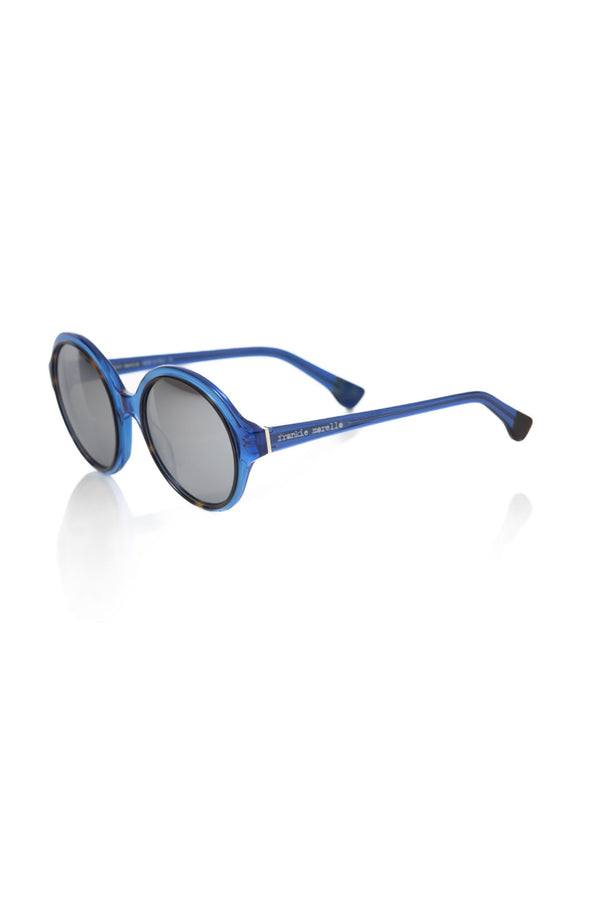 Lunettes de soleil rondes bleues transparentes chics