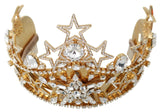 Regaler Kristalldiadem Gold Tiara