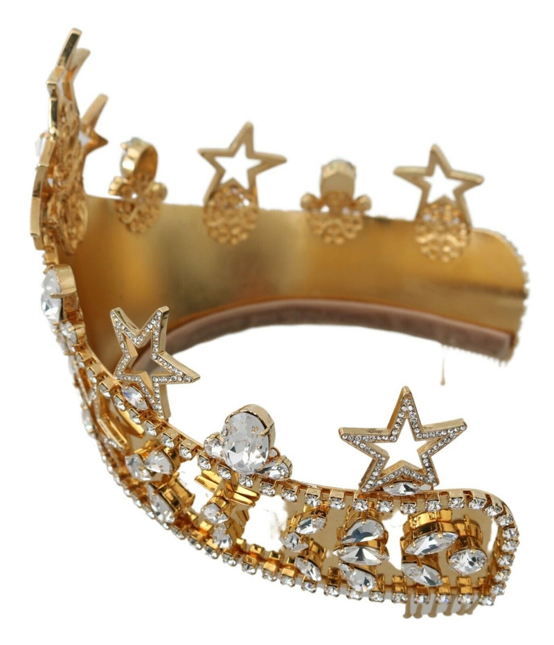 Regaler Kristalldiadem Gold Tiara