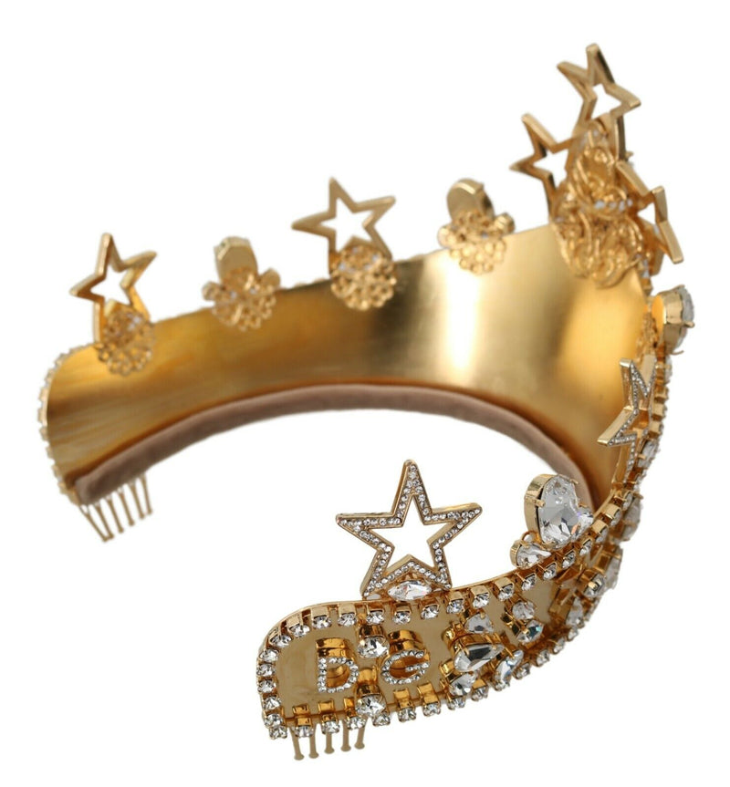 Regaler Kristalldiadem Gold Tiara