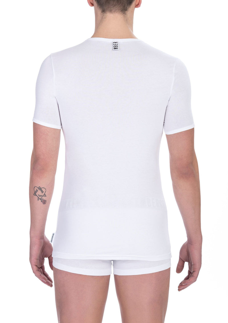 T-shirt à col en V blanc élégant pour l'homme moderne