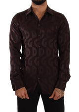 Elegant Bordeaux Silk Dress Shirt