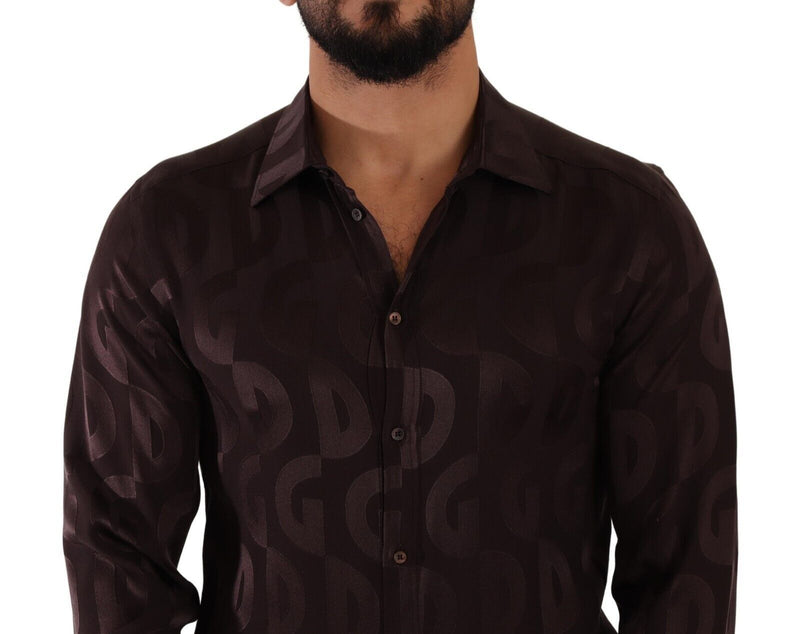 Chemise de robe en soie élégante Bordeaux