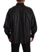 Elegante schwarze Lederjacke