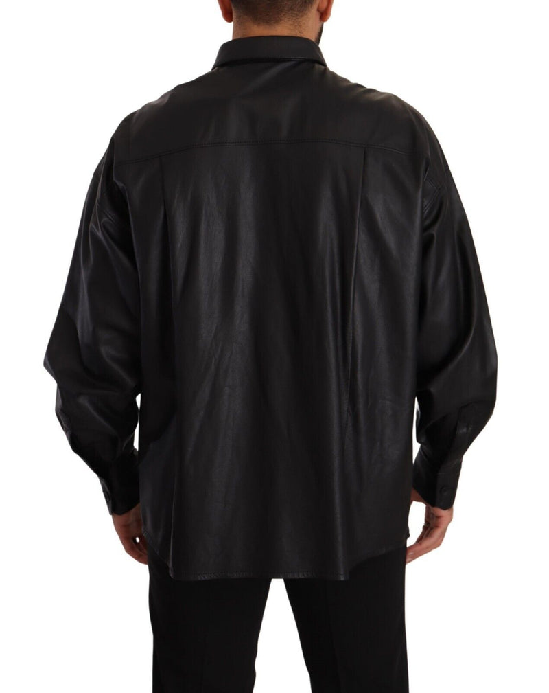 Elegante chaqueta de cuero negro