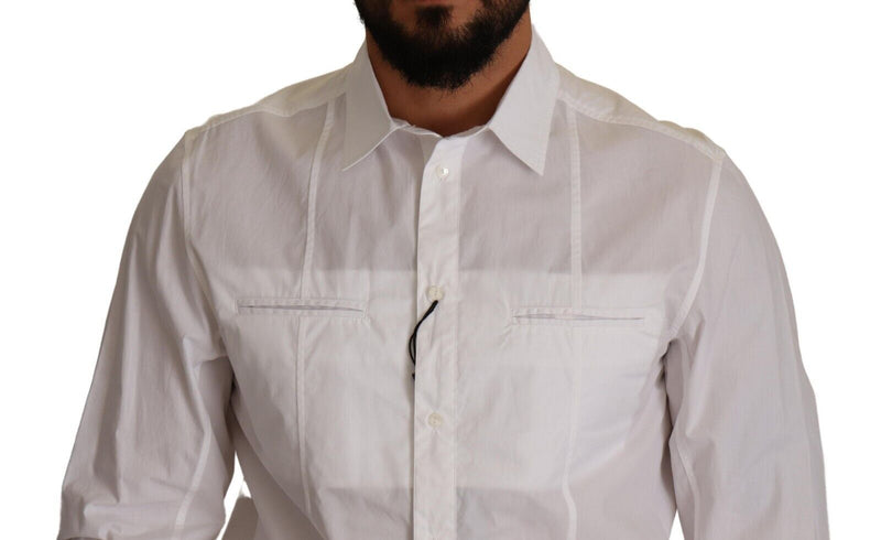 Shirt en coton blanc italien élégant