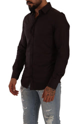 Elegante camisa de vestir de Fit Borgoña Slim