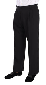 Elegante schwarze Wolltuxedohose