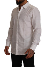 Elegante camicia da abito in cotone bianco - Slimt fit