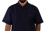 Elegant Navy Blue Buth-Down Casual Shirt