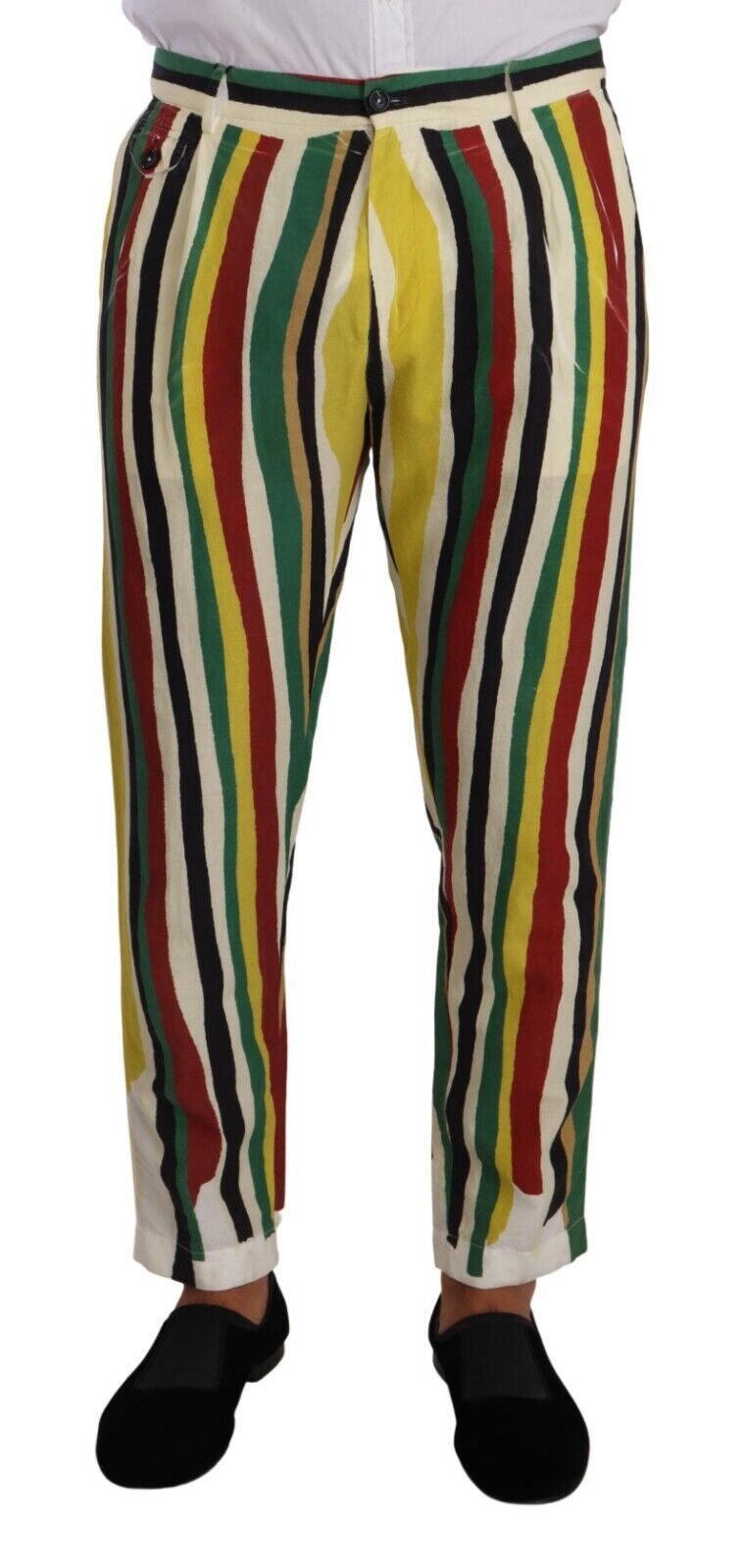 Eleganti pantaloni magri a strisce