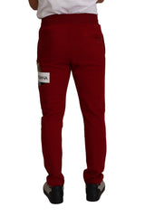 Elegante rote Jogginghose mit Kordelschließung