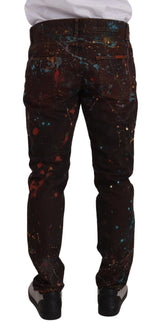 Elegante mehrfarbige gemalte Jeans Jeans