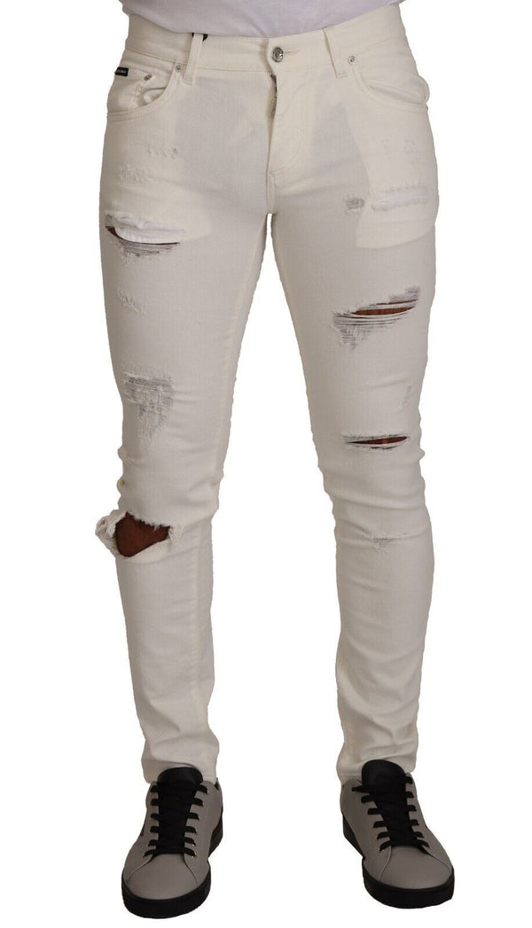 Elegantes jeans blancos delgados