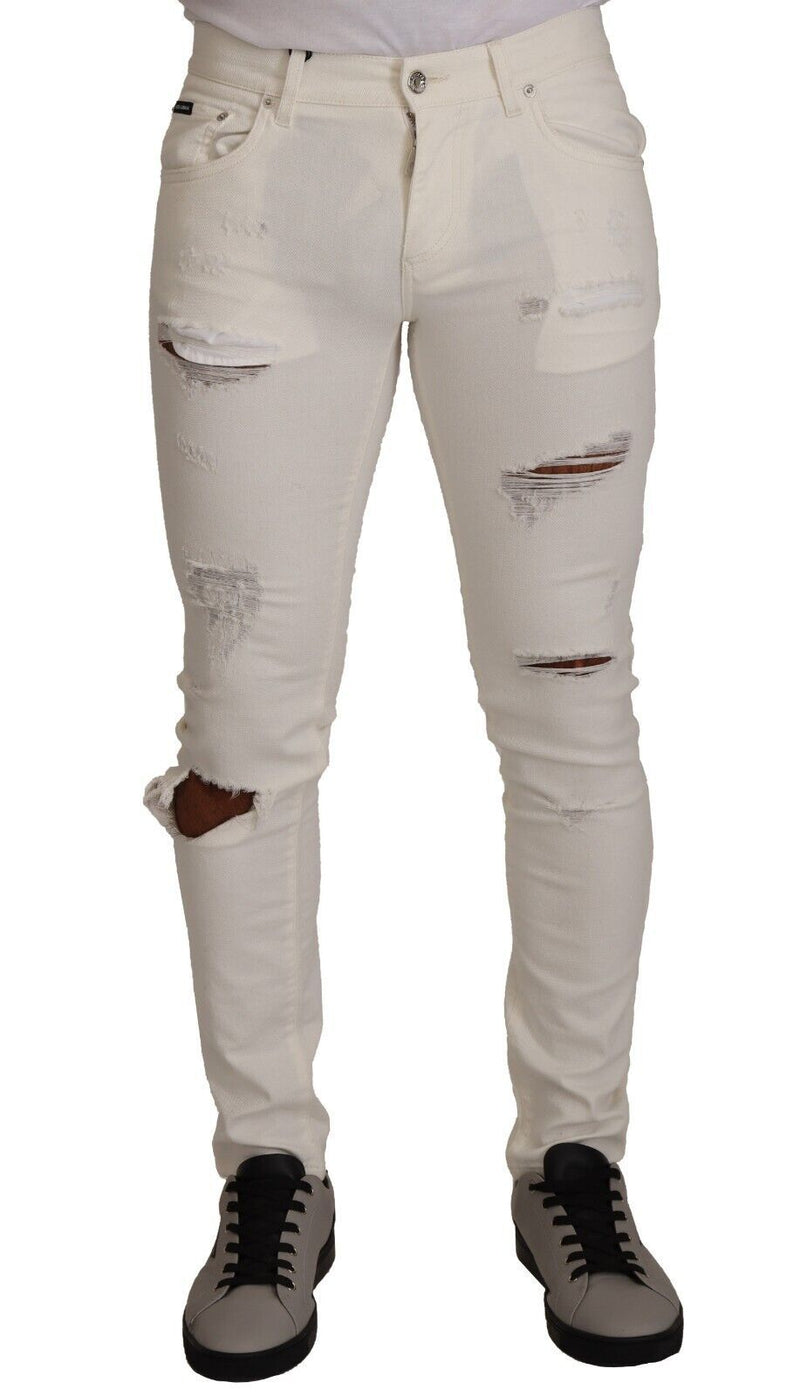 Jean en jean skinny blanc élégant