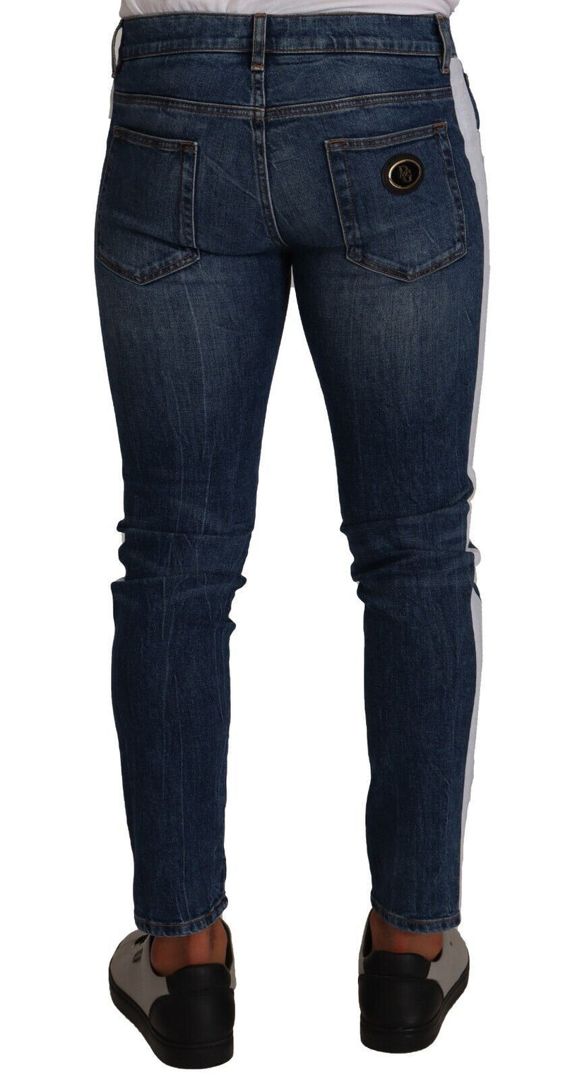 Jeans in denim lavati blu in forma slim