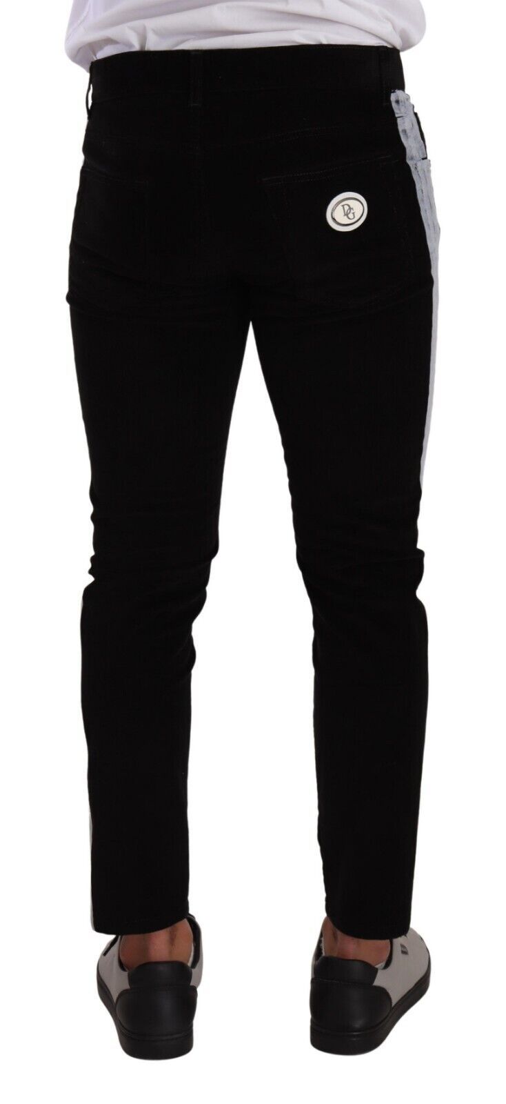 Eleganti jeans neri in cotone a fit slim