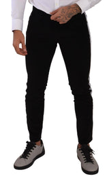 Eleganti jeans neri in cotone a fit slim