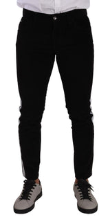 Eleganti jeans neri in cotone a fit slim