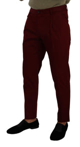 Élégant chinos de robe rouge foncé pour hommes