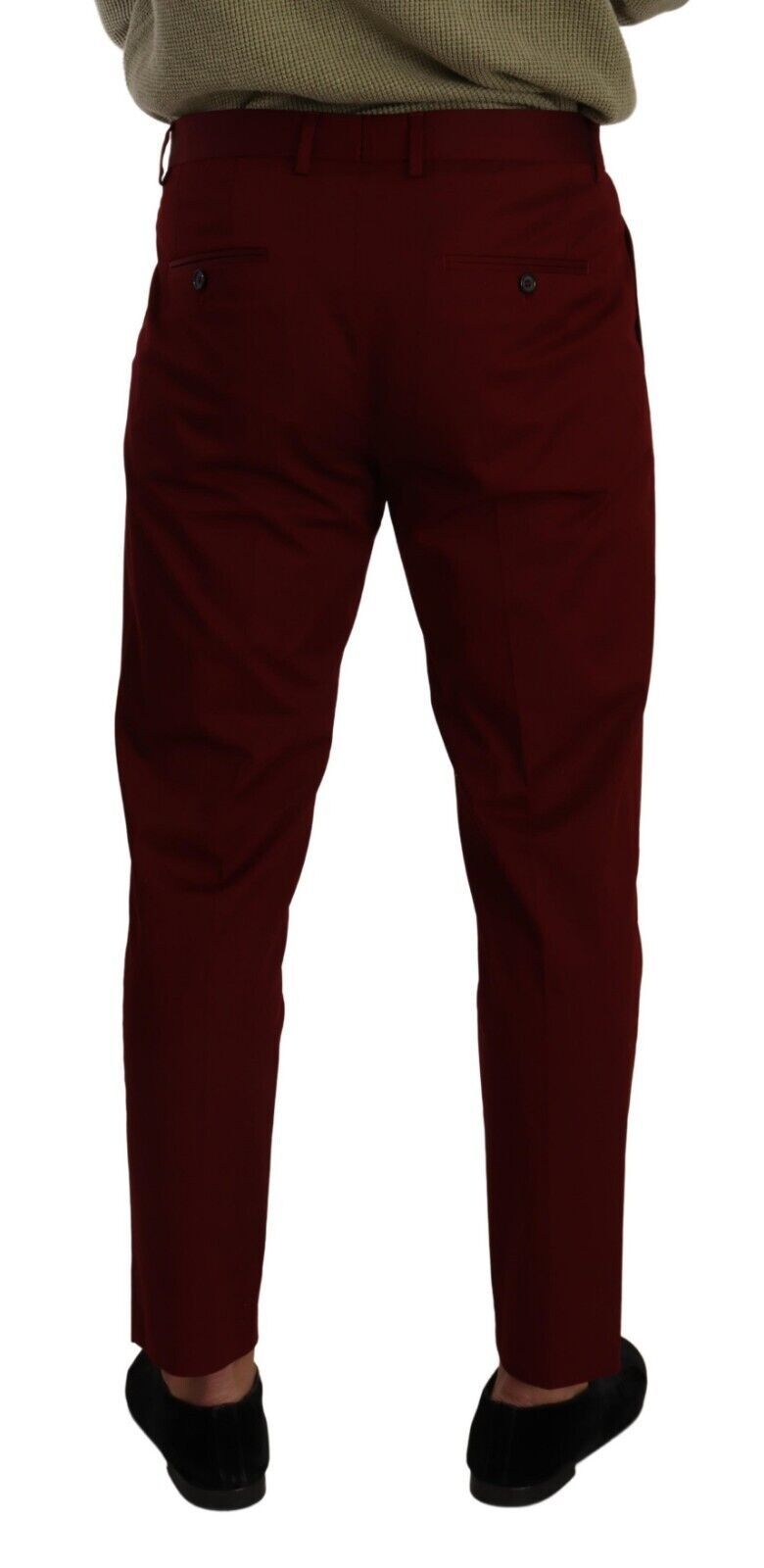 Élégant chinos de robe rouge foncé pour hommes