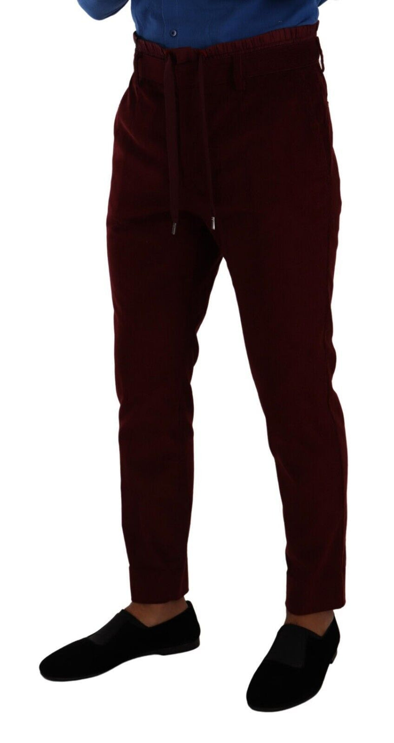 Eleganti pantaloni in velluto Bordeaux