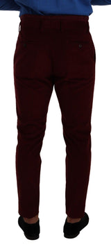 Eleganti pantaloni in velluto Bordeaux