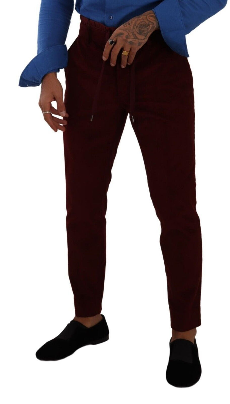 Eleganti pantaloni in velluto Bordeaux