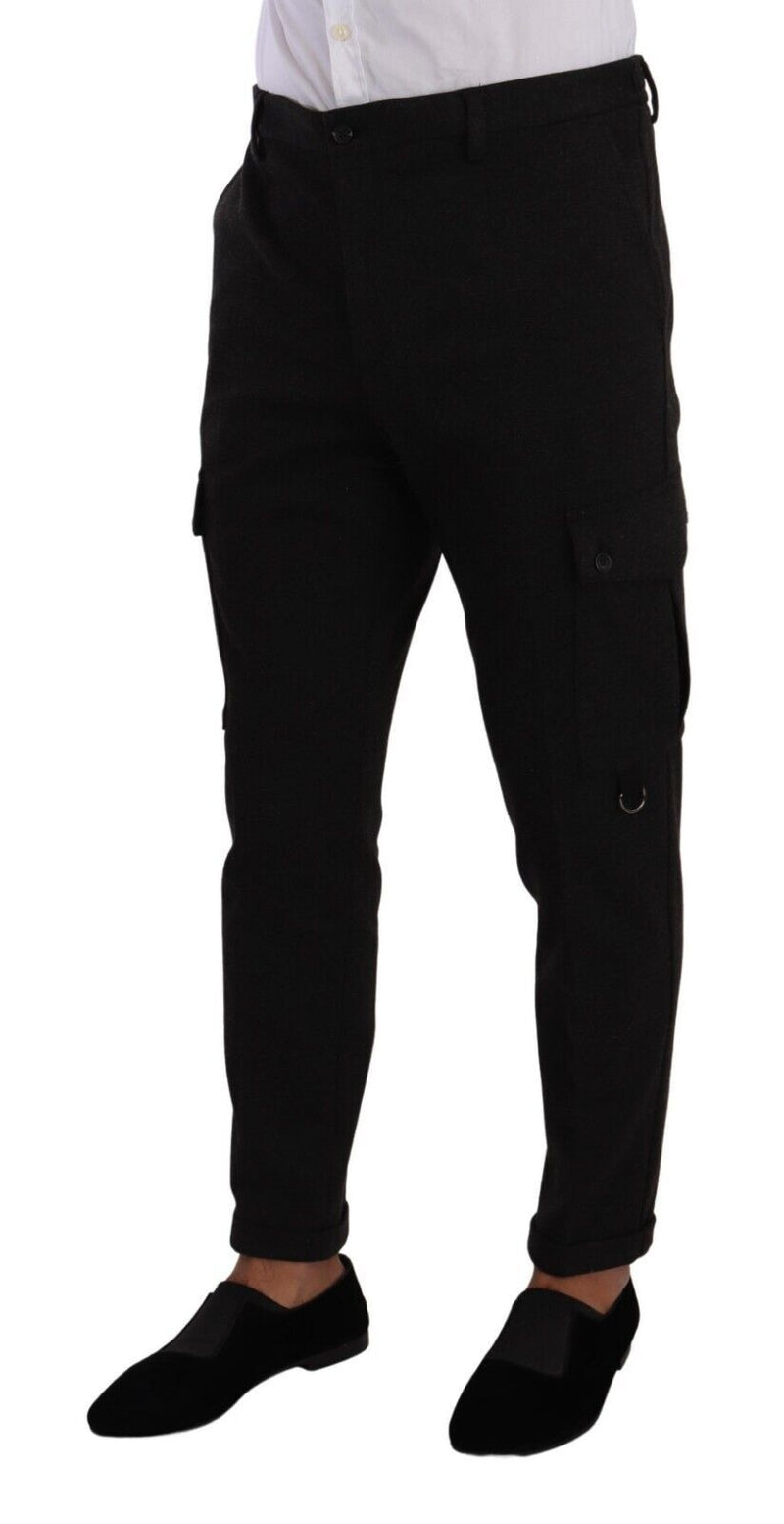 Pantalon de cargaison maigre élégant en noir intemporel