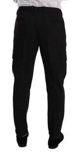 Pantalon de cargaison maigre élégant en noir intemporel