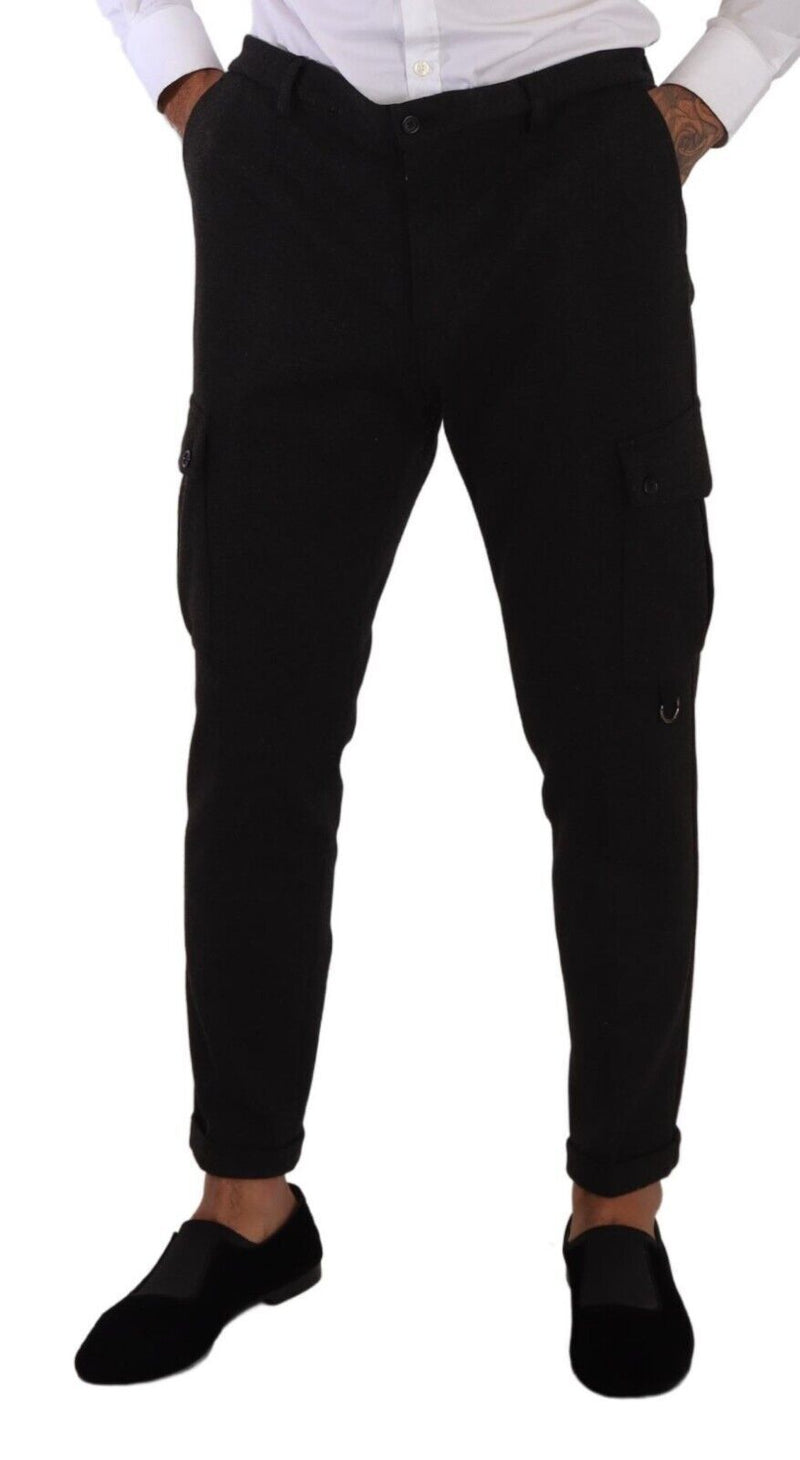 Pantalon de cargaison maigre élégant en noir intemporel