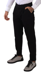 Eleganti chino di cotone nero affusolato