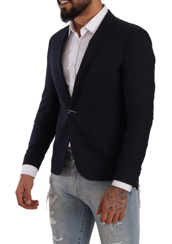 Blazer blu scuro elegante slim fit