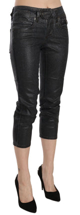 Chic Black Mid Mida Cropped Jeans