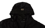 Elegant Black Parka Hooded Jacket